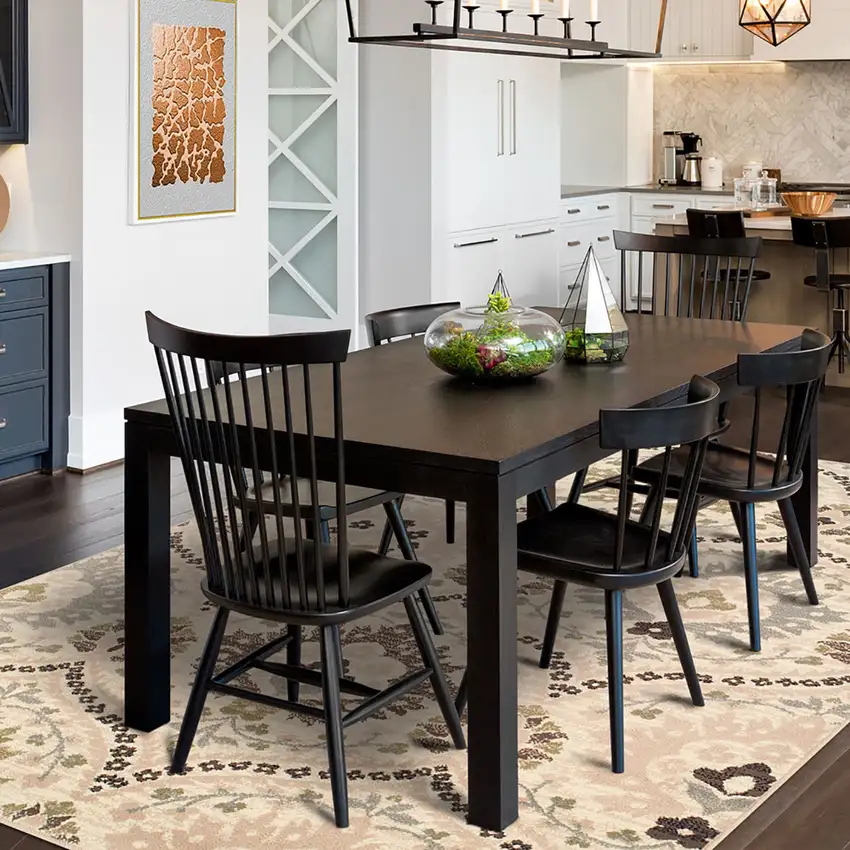 Gray And Ivory Floral Area Rug Photo 7