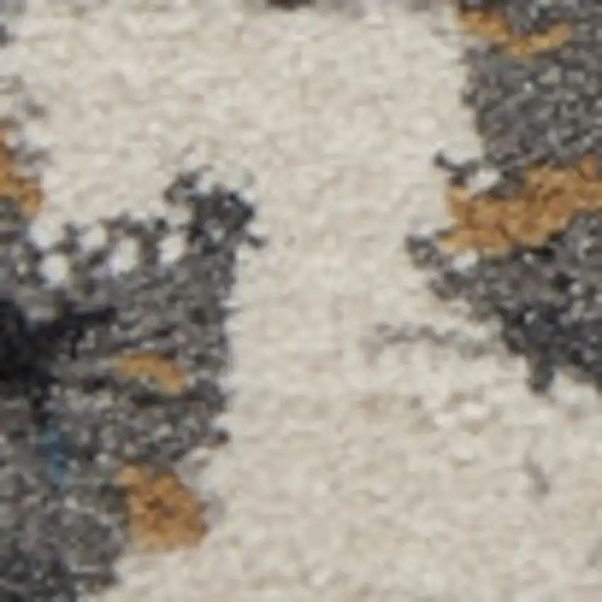 Ivory Gray And Orange Abstract Area Rug Photo 8