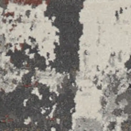 Ivory Gray And Orange Abstract Area Rug Photo 7