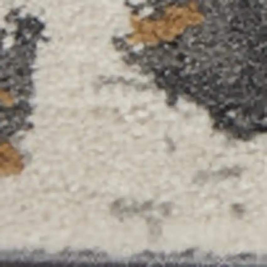 Ivory Gray And Orange Abstract Area Rug Photo 8