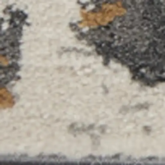 Ivory Gray And Orange Abstract Area Rug Photo 8