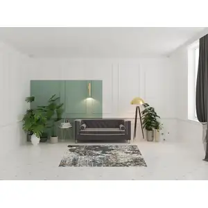 Photo of Ivory Gray And Orange Abstract Area Rug