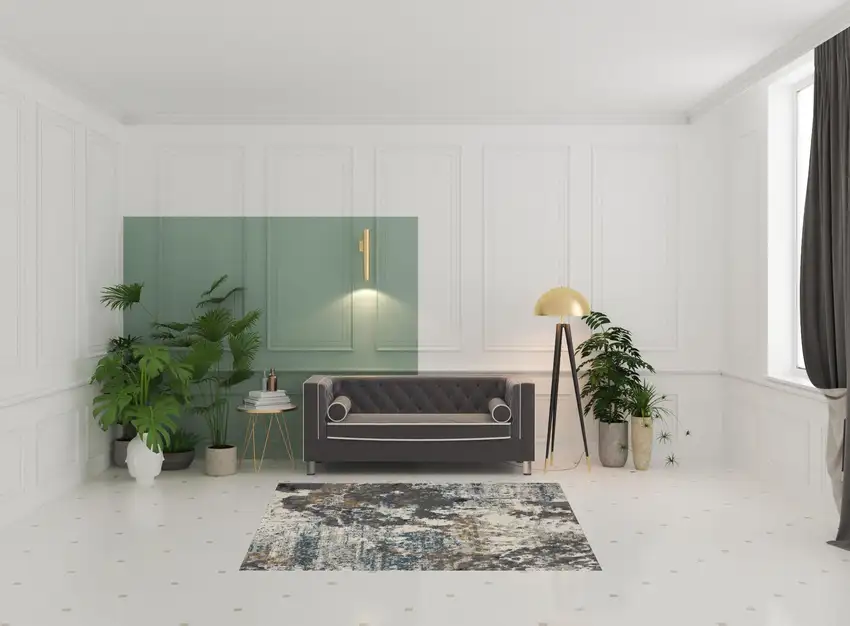 Ivory Gray And Orange Abstract Area Rug Photo 1