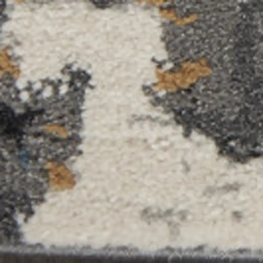 Ivory Gray And Orange Abstract Area Rug Photo 9