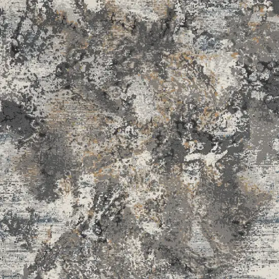 Ivory Gray And Orange Abstract Area Rug Photo 8