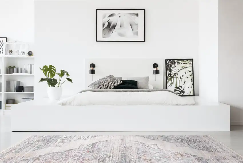 Ivory Gray And Pink Abstract Distressed Area Rug With Fringe Photo 7
