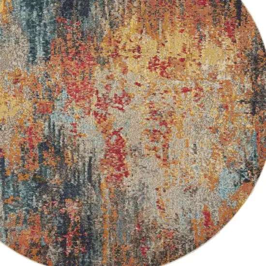 Ivory Gray And Red Floral Distressed Non Skid Area Rug Photo 5