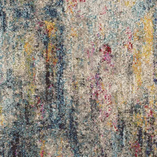 Ivory Gray And Red Floral Distressed Non Skid Area Rug Photo 7