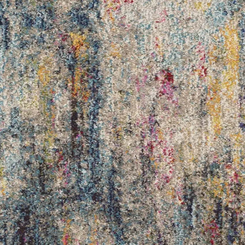 Ivory Gray And Red Floral Distressed Non Skid Area Rug Photo 7