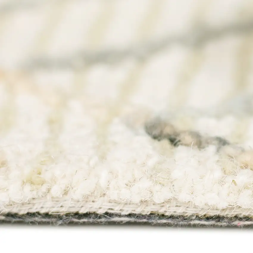 Ivory Gray And Rust Wool Geometric Hand Hooked Area Rug Photo 6