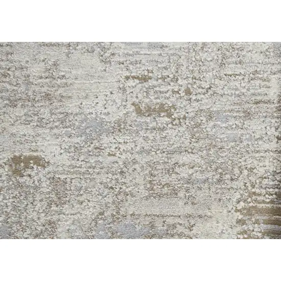 Gray Ivory And Tan Abstract Distressed Area Rug Photo 8