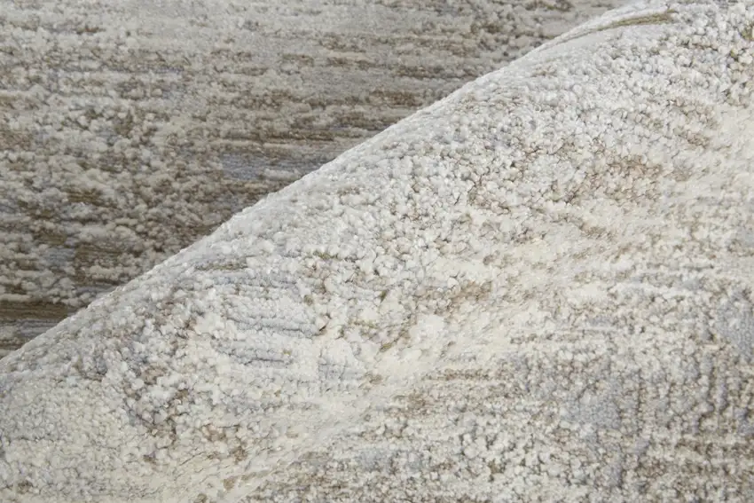 Ivory Gray And Tan Abstract Power Loom Distressed Stain Resistant Area Rug Photo 9