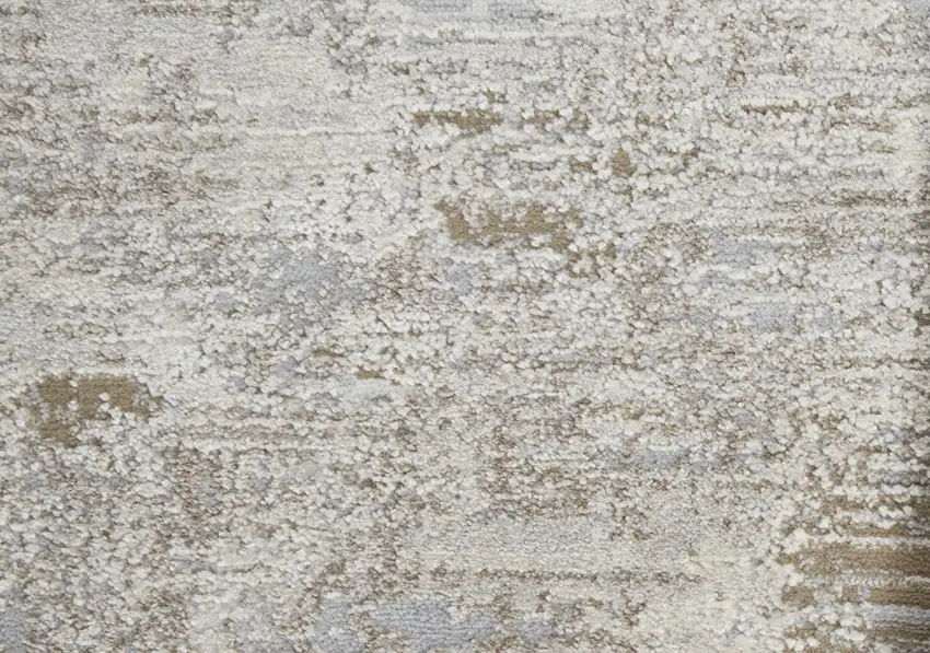 Gray Ivory And Tan Abstract Distressed Area Rug Photo 8