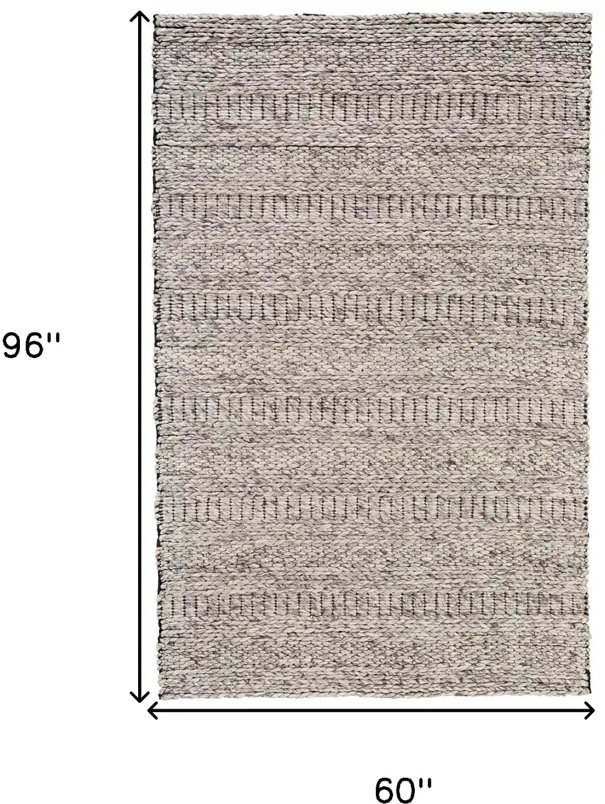 Ivory Gray And Tan Wool Hand Woven Stain Resistant Area Rug Photo 10