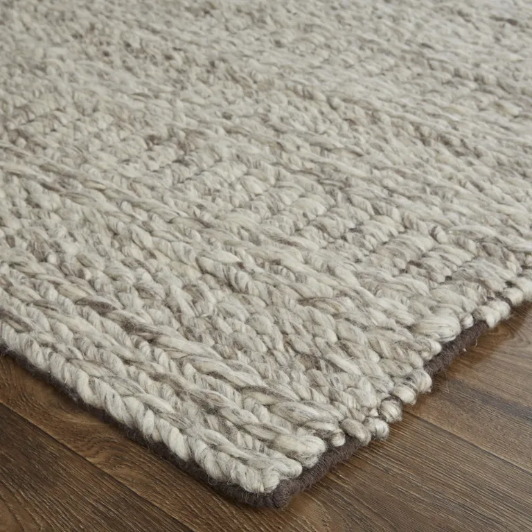 Ivory Gray And Tan Wool Hand Woven Stain Resistant Area Rug Photo 5