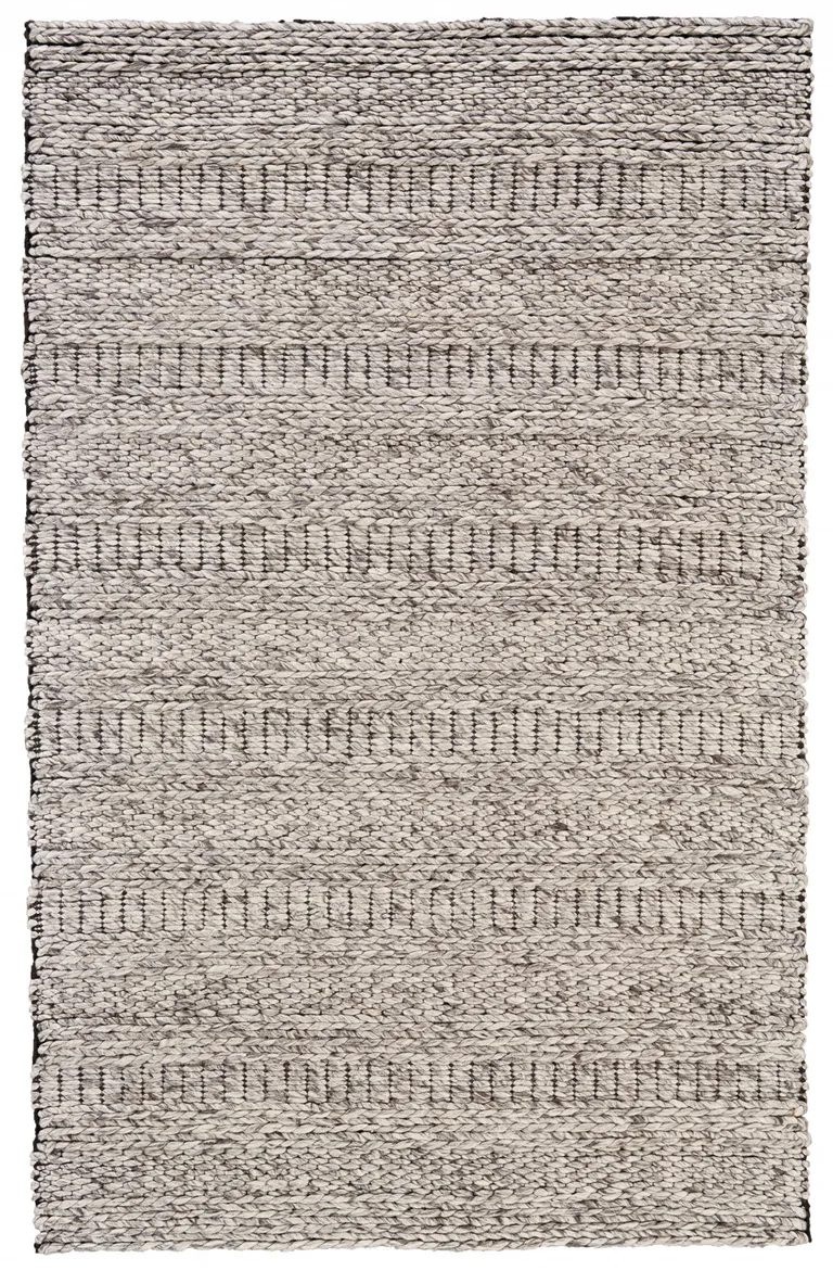 Ivory Gray And Tan Wool Hand Woven Stain Resistant Area Rug Photo 3