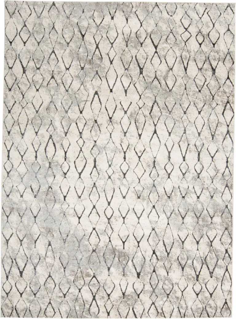 Ivory Gray And Taupe Abstract Stain Resistant Area Rug Photo 3