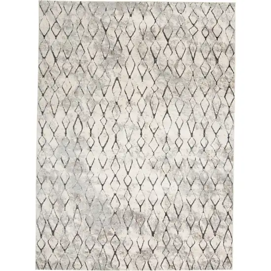 Gray And Ivory Geometric Area Rug Photo 2