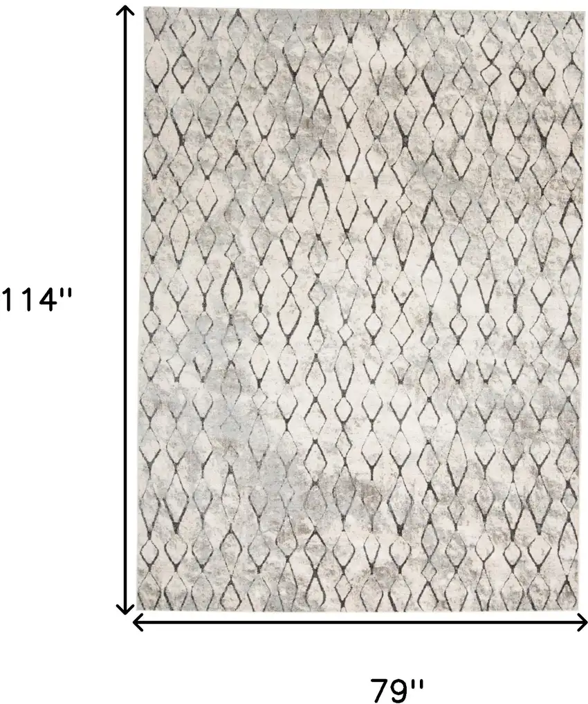 Gray And Ivory Geometric Area Rug Photo 3