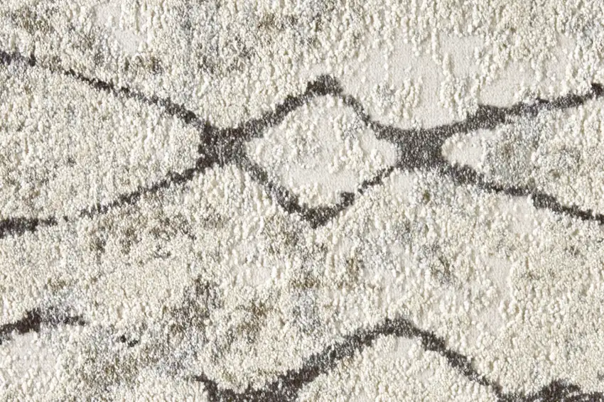 Ivory Gray And Taupe Abstract Stain Resistant Area Rug Photo 9