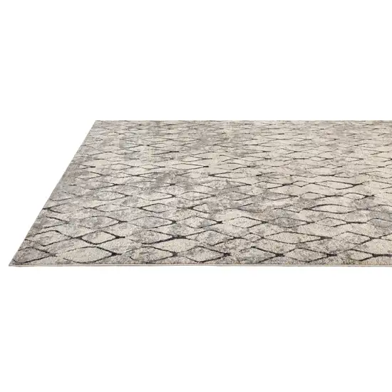 Gray And Ivory Geometric Area Rug Photo 5