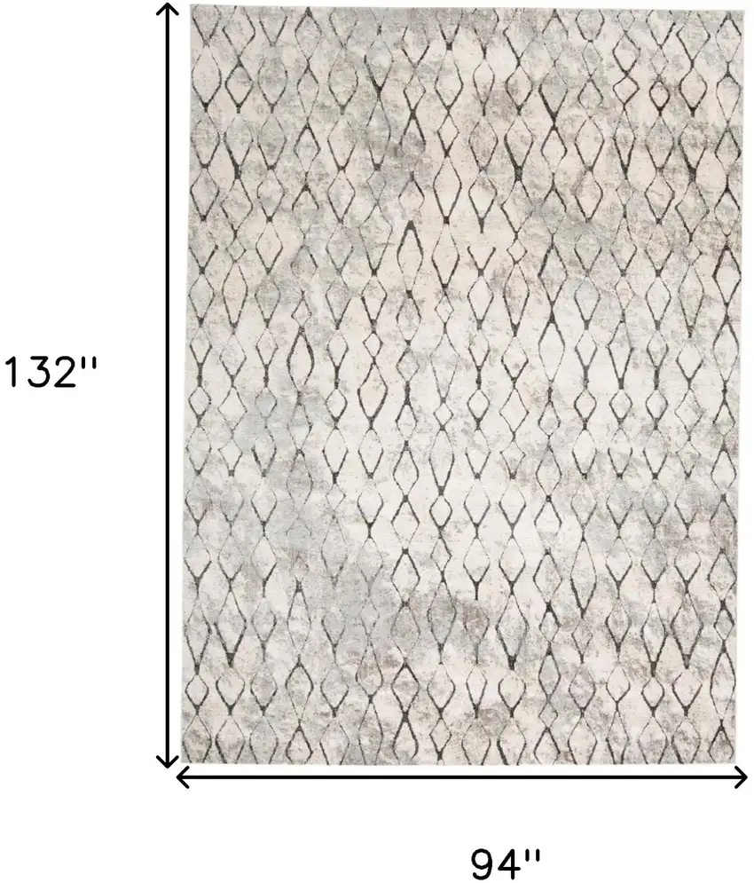 Gray and Ivory Abstract Area Rug Photo 9