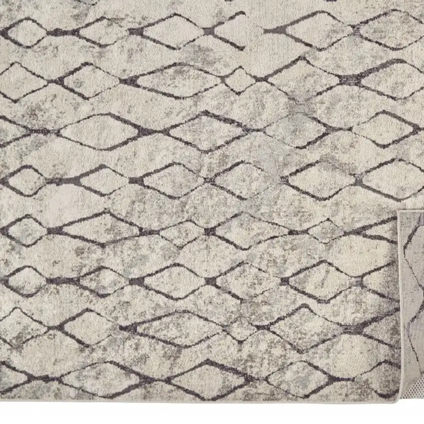Ivory Gray And Taupe Abstract Stain Resistant Area Rug Photo 4