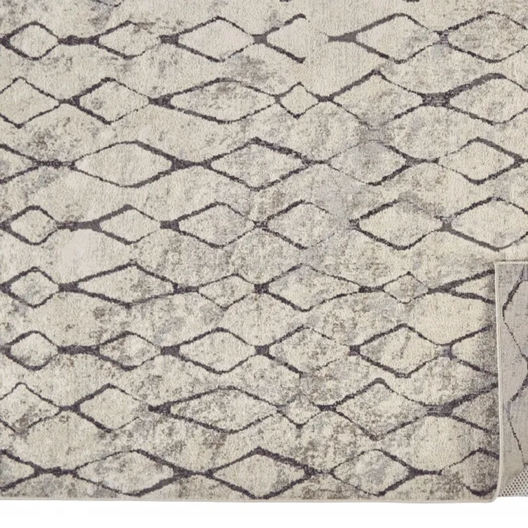 Ivory Gray And Taupe Abstract Stain Resistant Area Rug Photo 5