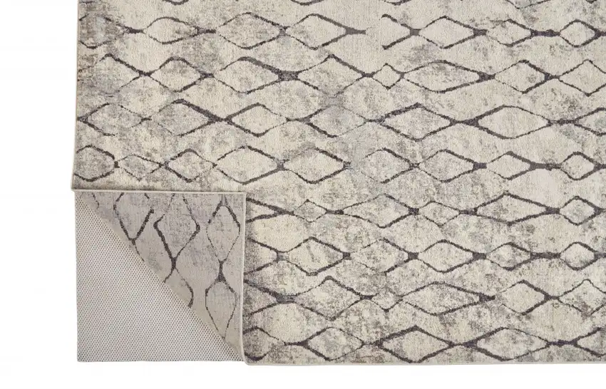 Ivory Gray And Taupe Abstract Stain Resistant Area Rug Photo 5