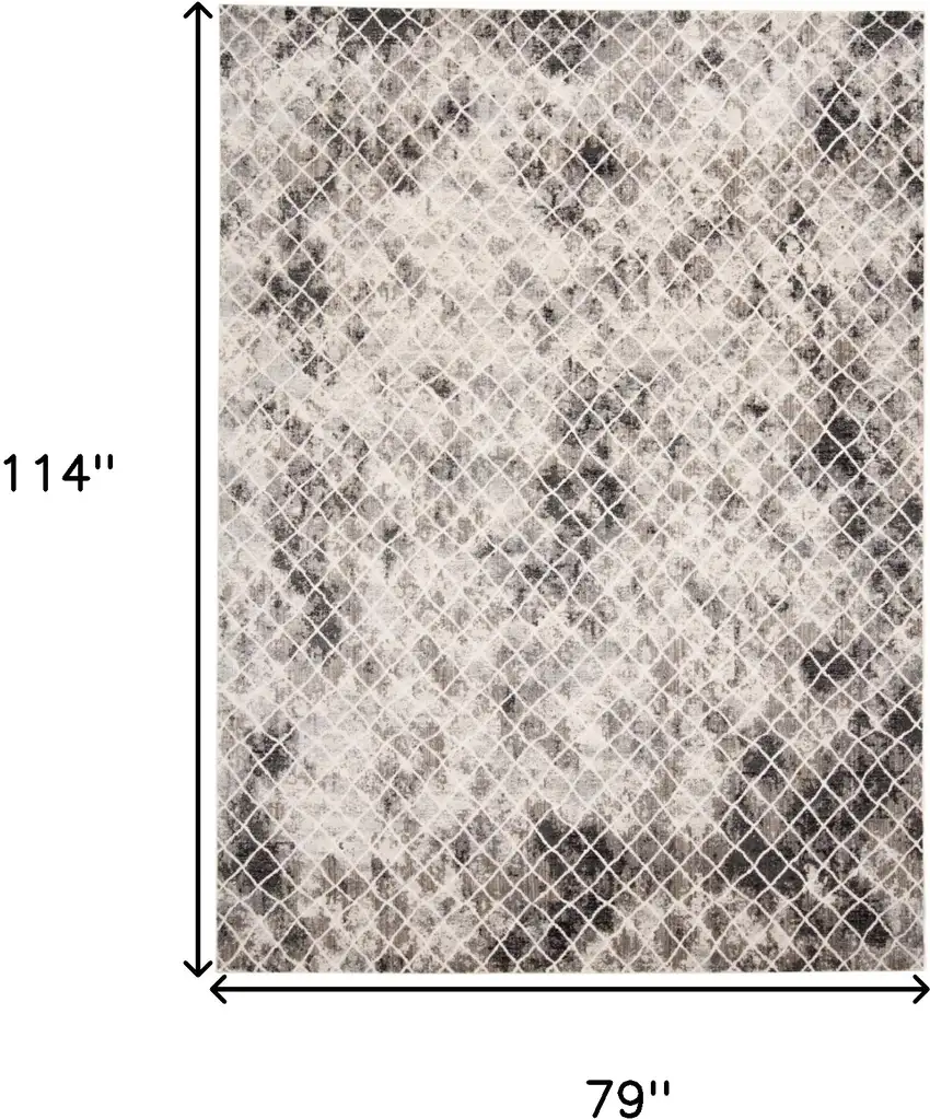 Gray and Ivory Abstract Area Rug Photo 3