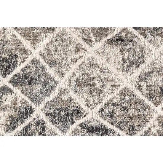 Gray and Ivory Abstract Area Rug Photo 9