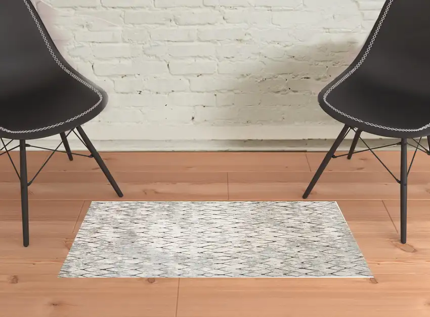 Ivory Gray And Taupe Abstract Stain Resistant Area Rug Photo 5