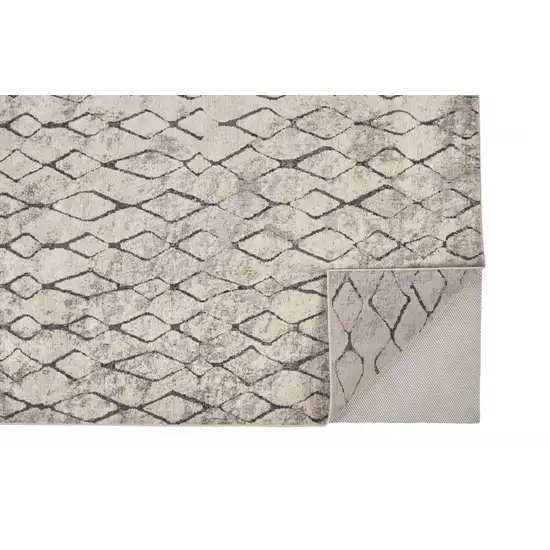 Gray And Ivory Geometric Area Rug Photo 4