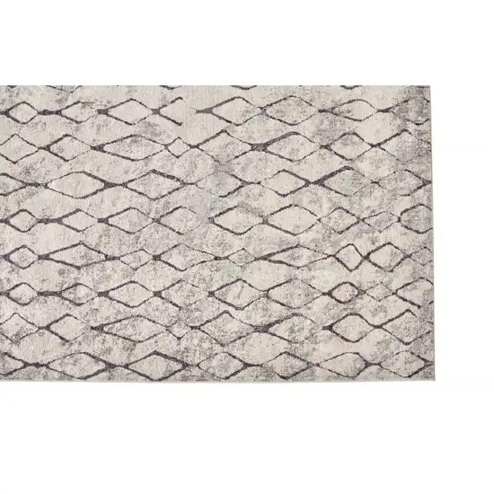 Gray And Ivory Geometric Area Rug Photo 6