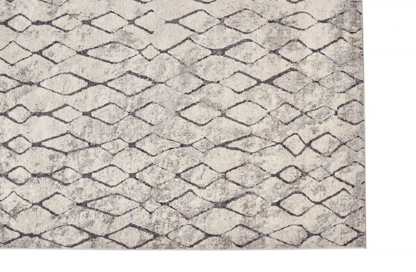 Gray And Ivory Geometric Area Rug Photo 6