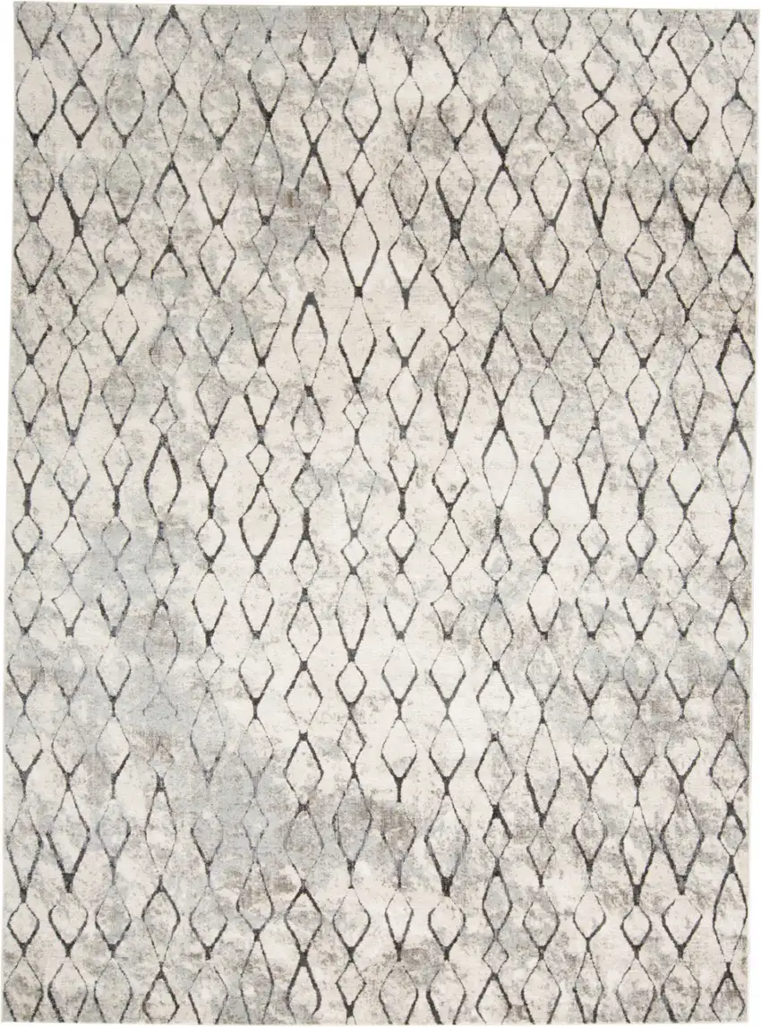 Gray And Ivory Geometric Area Rug Photo 2