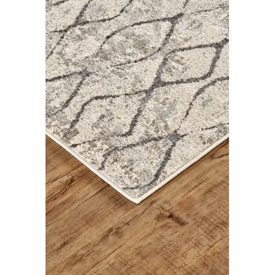 Gray And Ivory Geometric Area Rug Photo 7