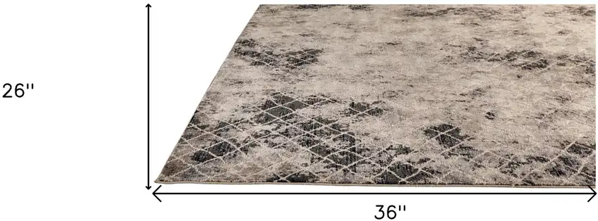 Ivory Gray And Taupe Abstract Stain Resistant Area Rug Photo 5