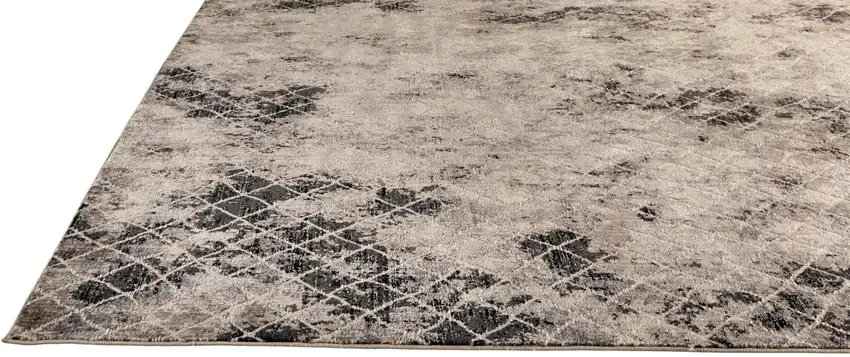 Ivory Gray And Taupe Abstract Stain Resistant Area Rug Photo 1