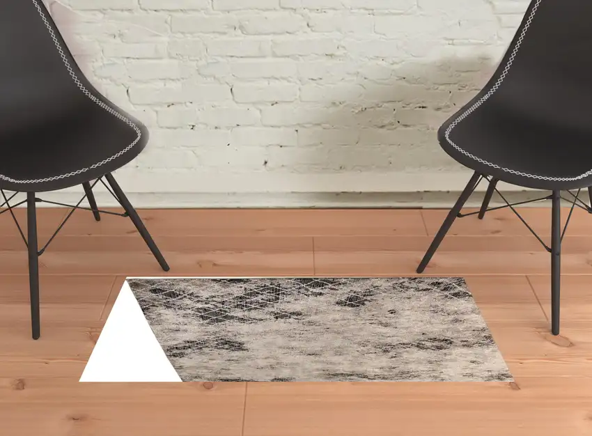 Ivory Gray And Taupe Abstract Stain Resistant Area Rug Photo 2