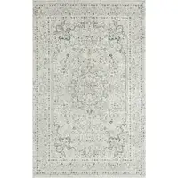 Photo of Ivory Gray And Taupe Floral Power Loom Stain Resistant Area Rug