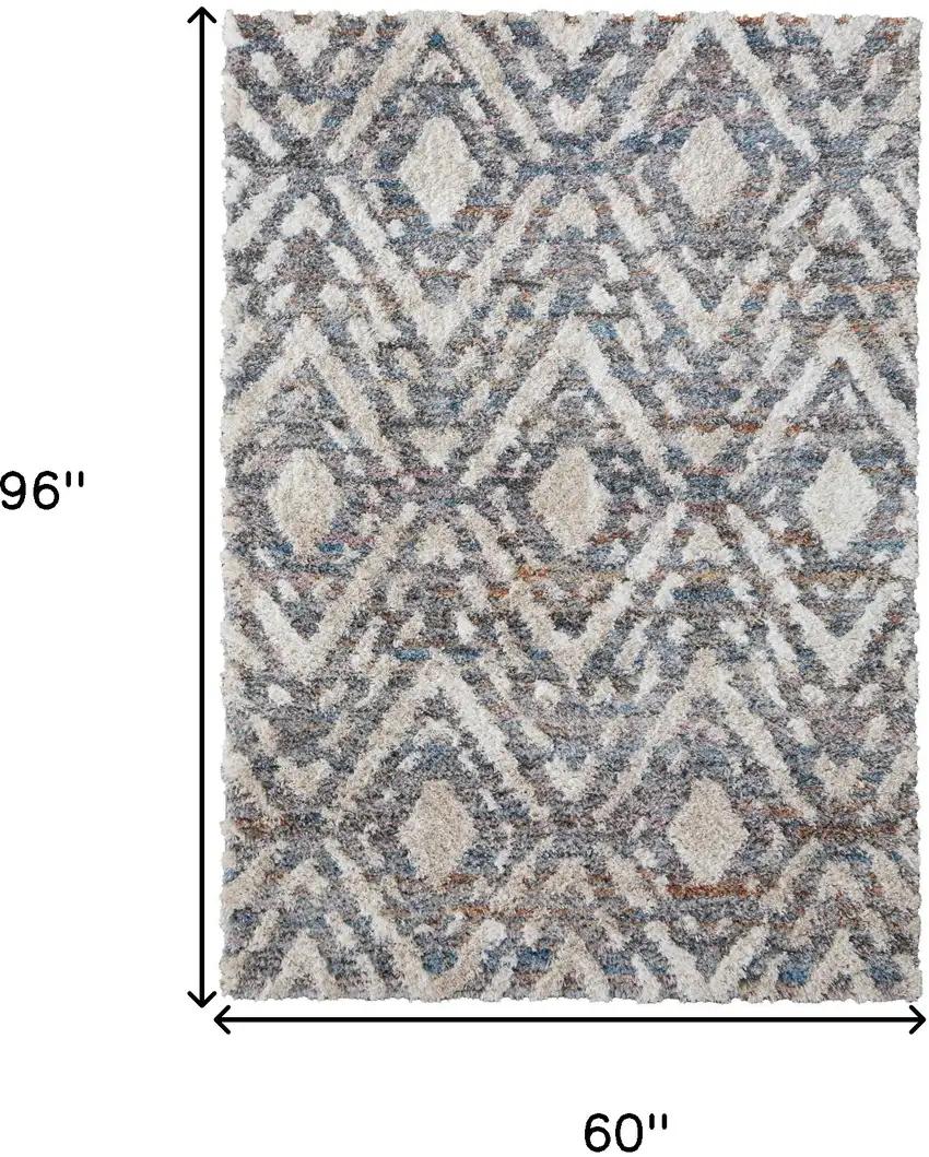 Ivory Gray And Taupe Geometric Power Loom Stain Resistant Area Rug Photo 10