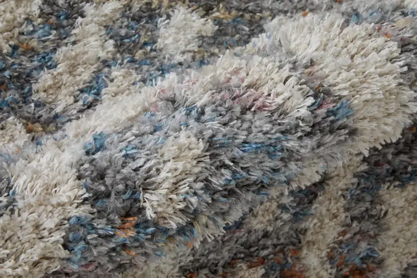 Ivory Gray And Taupe Geometric Power Loom Stain Resistant Area Rug Photo 9