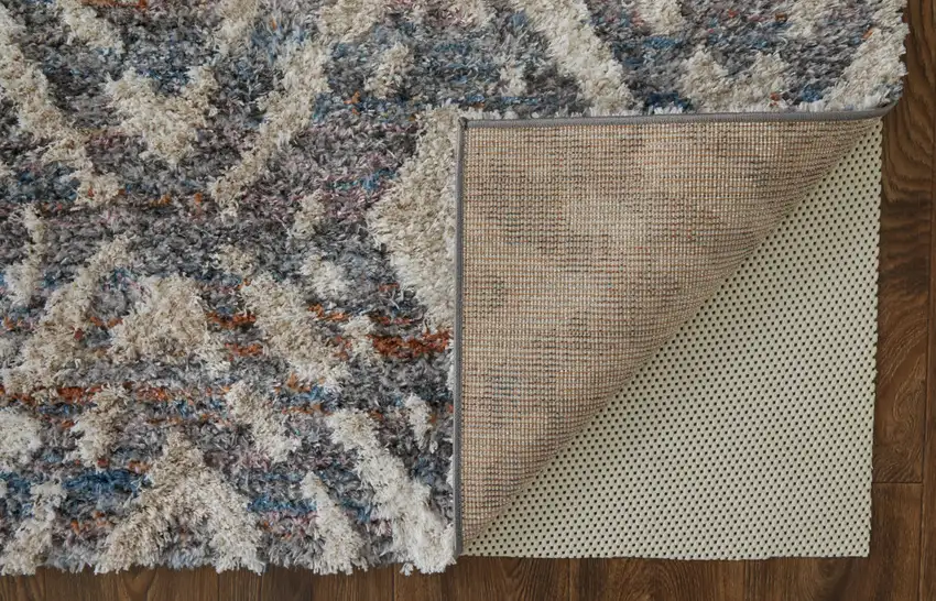 Ivory Gray And Taupe Geometric Power Loom Stain Resistant Area Rug Photo 5