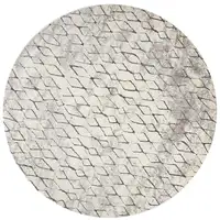 Photo of Ivory Gray And Taupe Round Abstract Stain Resistant Area Rug