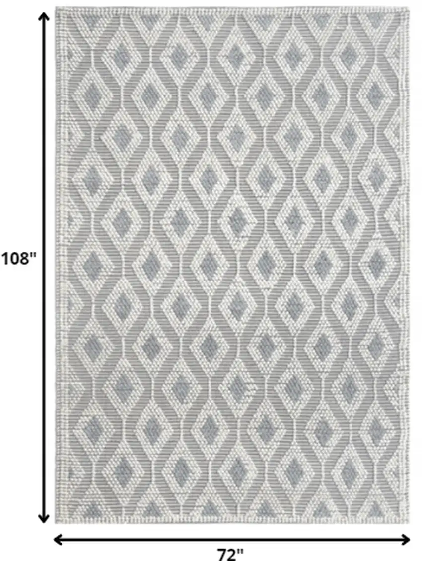 Ivory Gray Diamond Trellis Modern Area Rug Photo 5