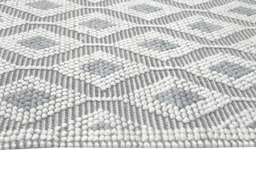 Ivory Gray Diamond Trellis Modern Area Rug Photo 4
