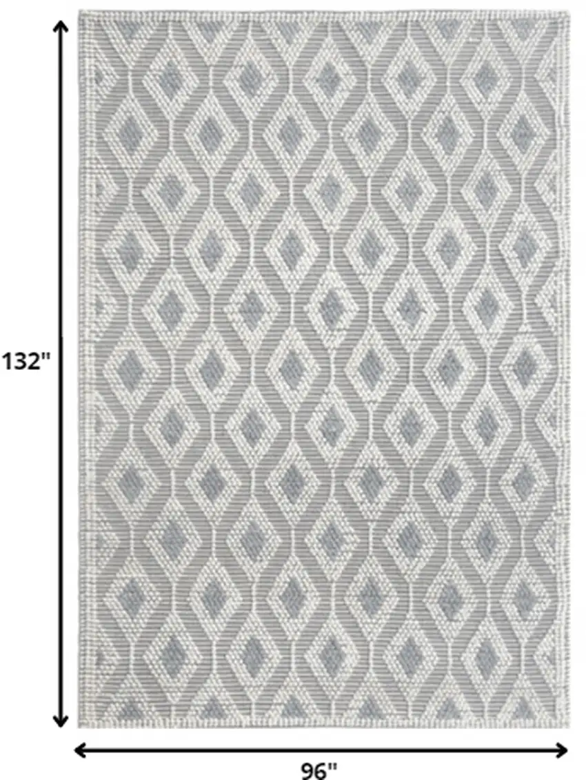 Ivory Gray Diamond Trellis Modern Area Rug Photo 5