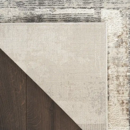 Ivory Gray and Black Abstract Non Skid Area Rug Photo 5