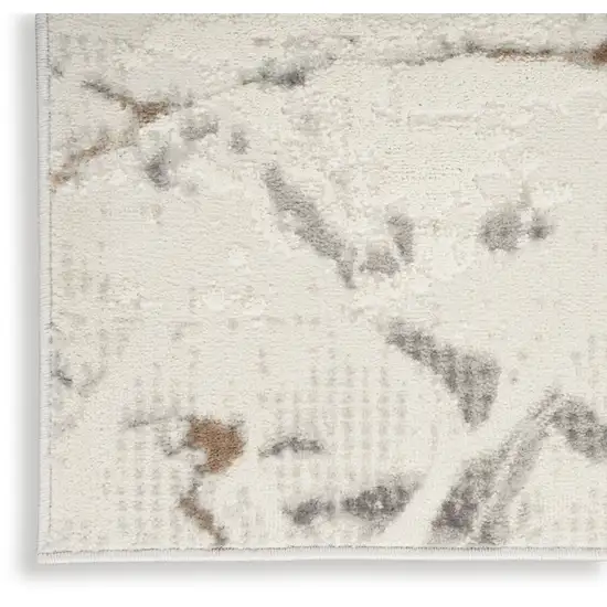Ivory Gray and Brown Abstract Non Skid Area Rug Photo 7